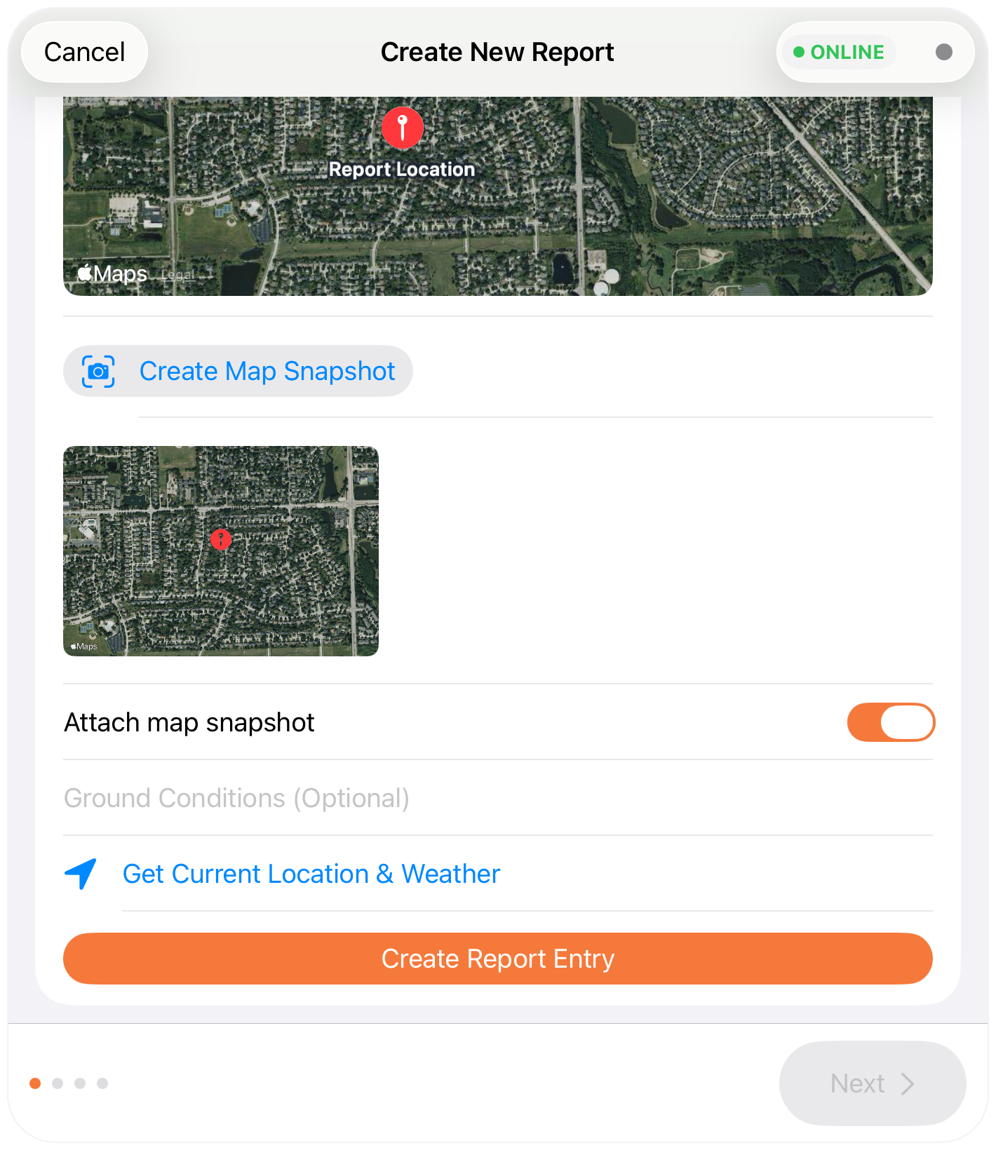 Map snapshot attached
